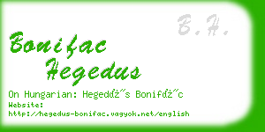 bonifac hegedus business card